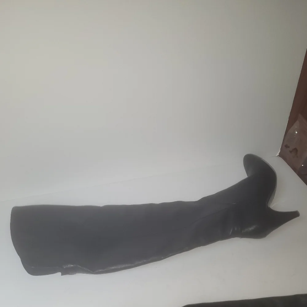 Guess Black Over the Knee Leather Boots